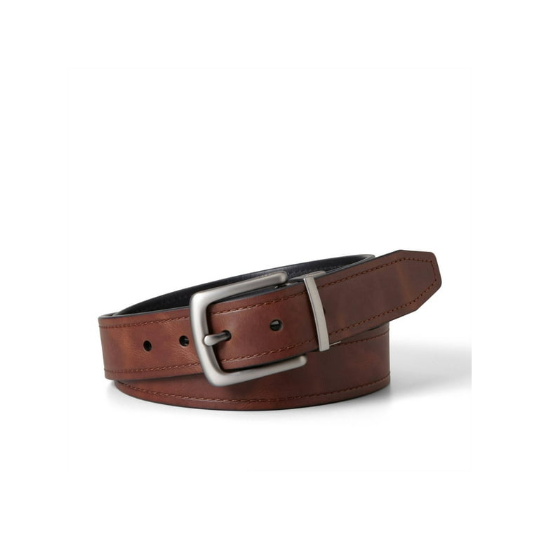 Fossil Parker Men s Reversible Leather Belt 2 in 1 Black Brown 40mm Casual Belt Walmart