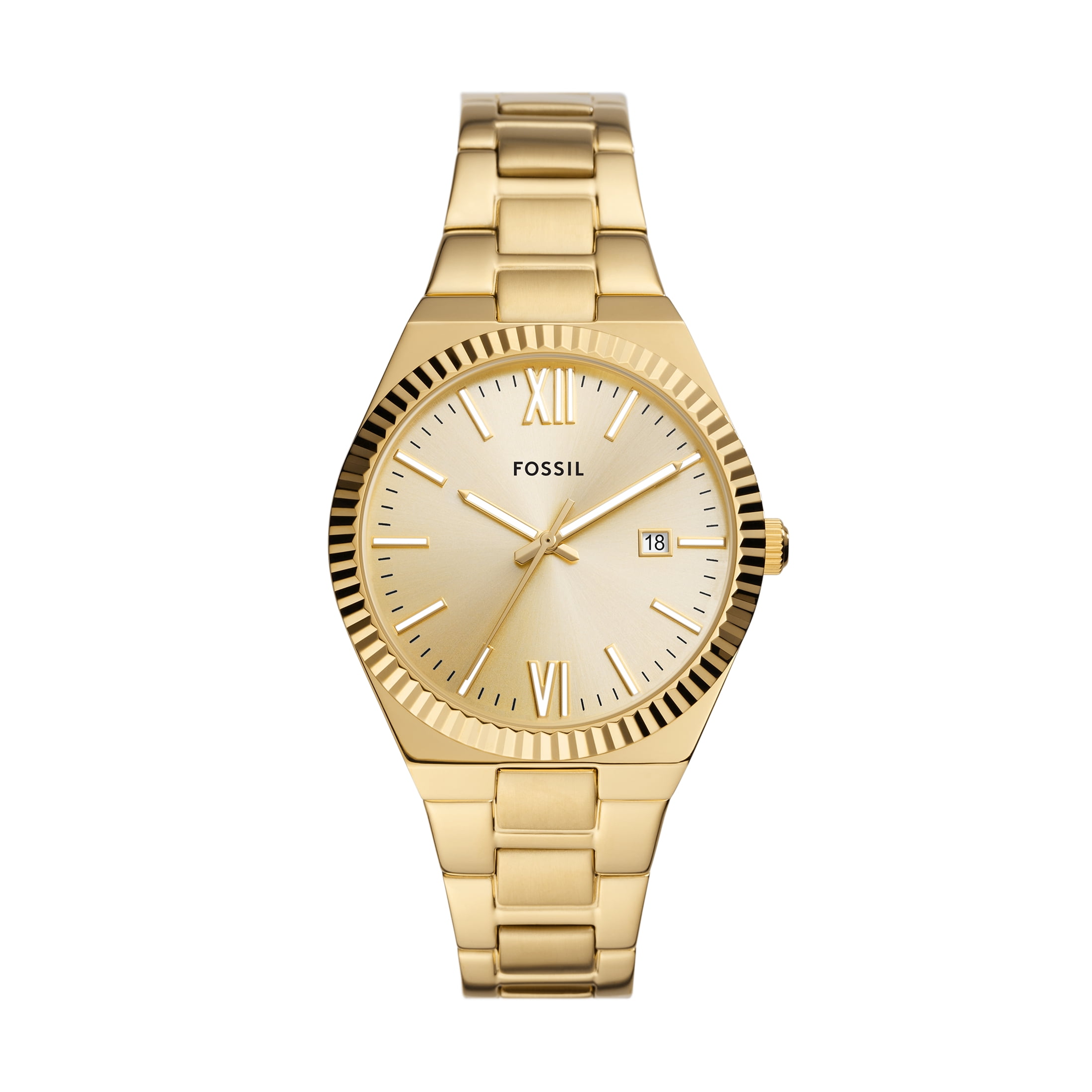Fossil Women's Scarlette Quartz Stainless Steel Three-Hand Watch, Color: Silver/Gold (Model: ES5259) : Fossil Women\u0027s Scarlette Quartz Stainless Steel Three