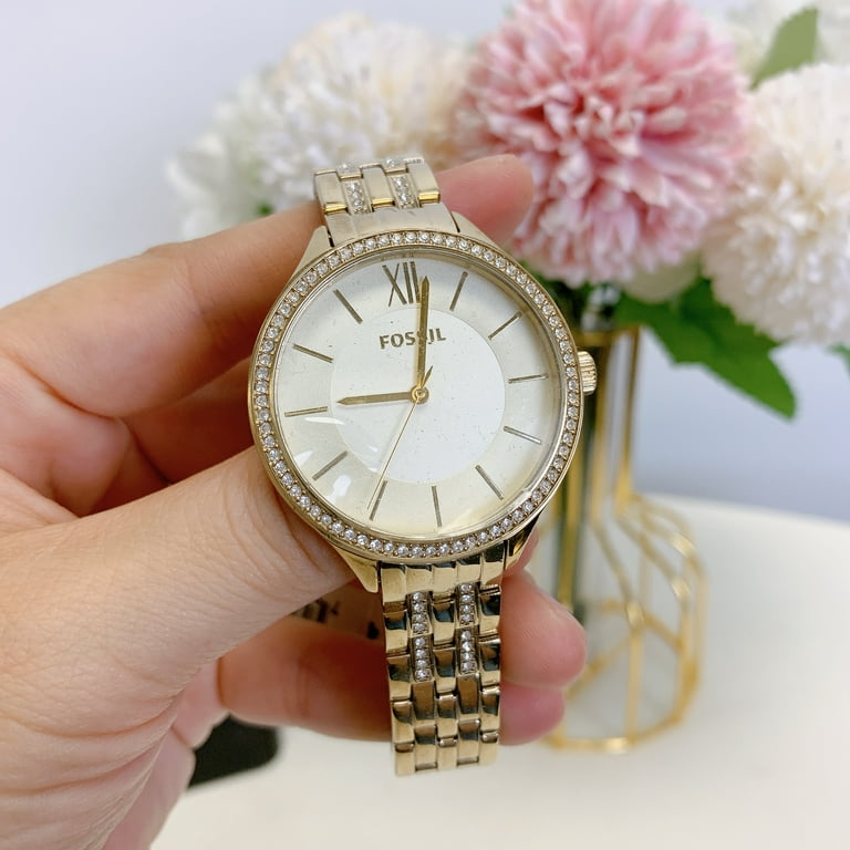 Fossil Suitor Crystals Glitz 36mm Gold Dial Gold Steel Women s Watch BQ3117 Walmart