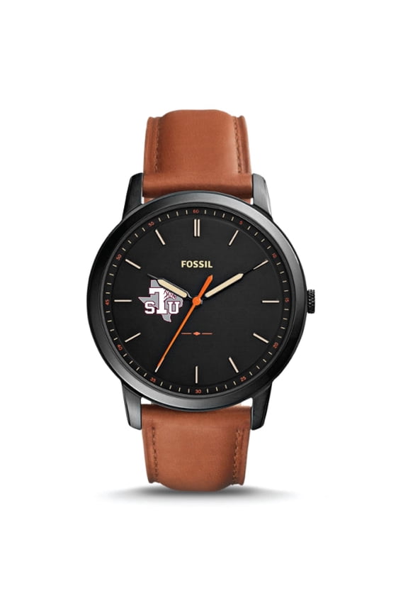 Texas Southern Tigers The Minimalist Slim Leather Watch