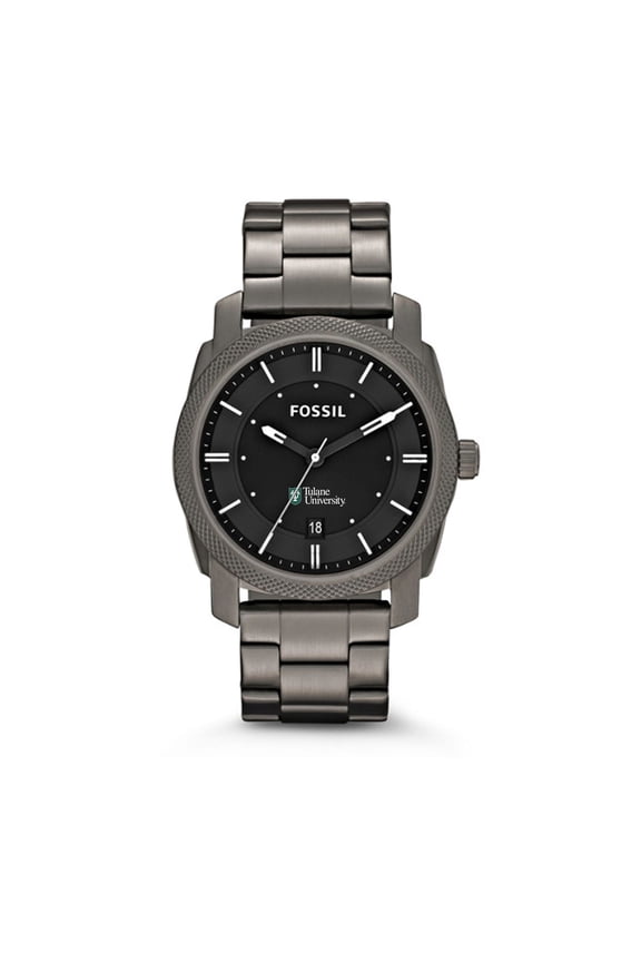 Tulane Green Wave Machine Smoke Stainless Steel Watch