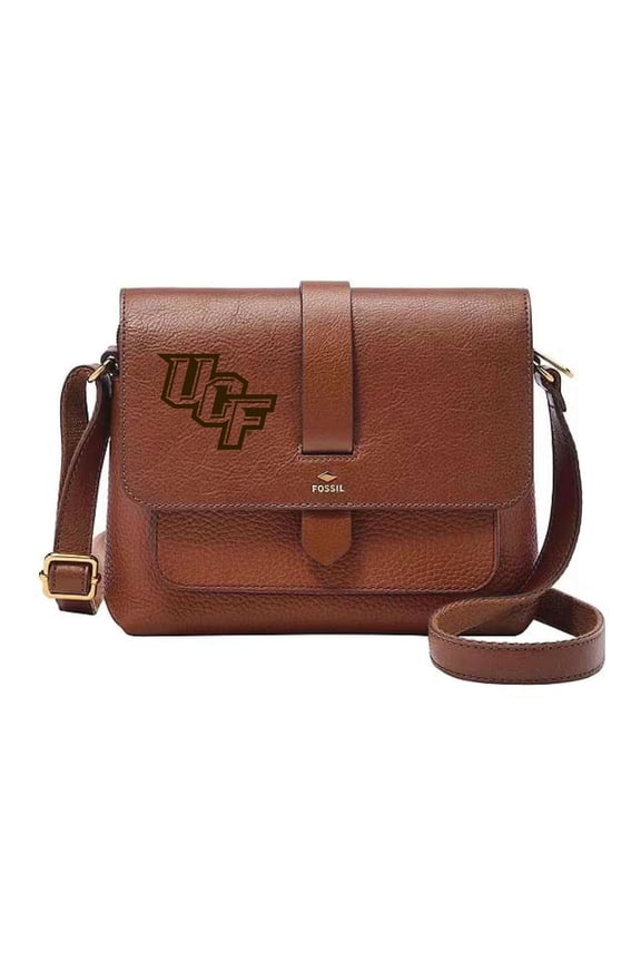 UCF Knights Kinley Brown Leather Small Crossbody Bag