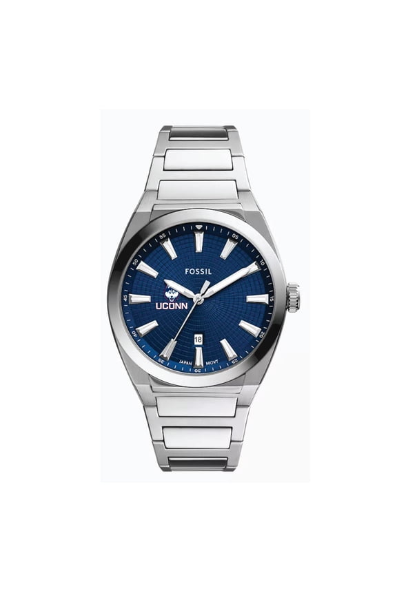 UConn Huskies Everett Three-Hand Date Stainless Steel Watch