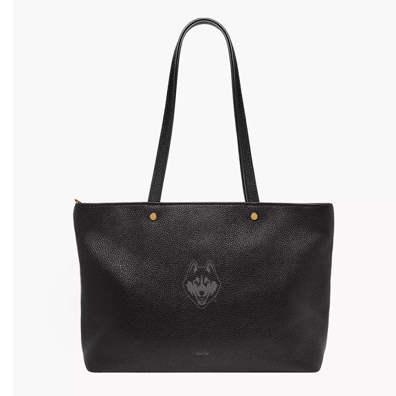 Fossil UConn Huskies Jessie Leather Zip Tote