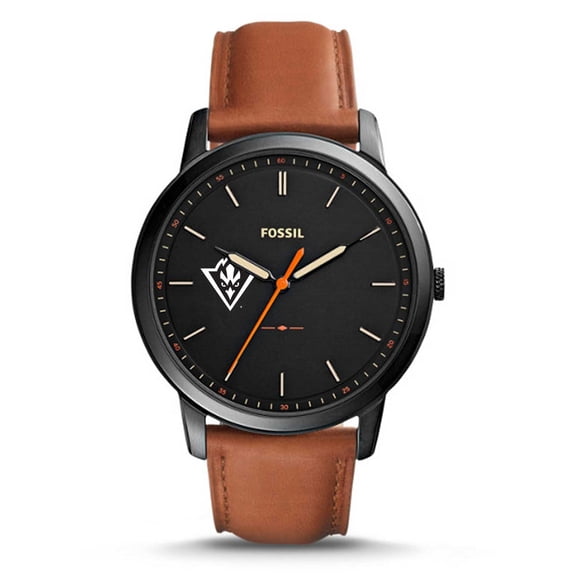 Fossil UNC Wilmington Seahawks The Minimalist Slim Light Brown Leather Watch