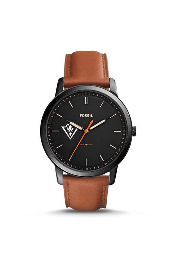 UNC Wilmington Seahawks The Minimalist Slim Light Brown Leather Watch