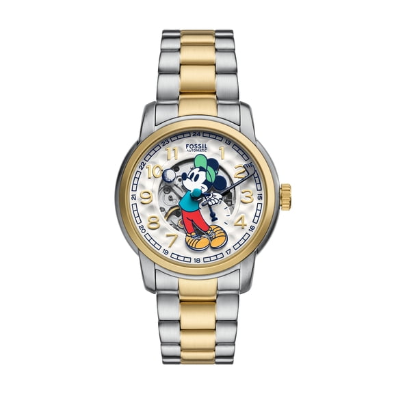 Fossil Unisex Disney Mickey Mouse x Fossil Limited-Edition Three-Hand, Two-Tone Stainless Steel Golf Watch