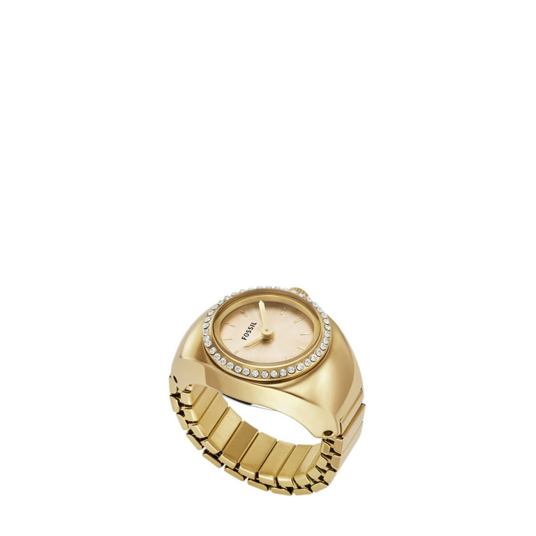 Fossil Women's Watch Ring Two-Hand, Gold-Tone Stainless Steel
