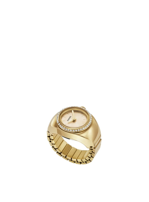 Women's Watch Ring Two-Hand, Gold-Tone Stainless Steel Watch