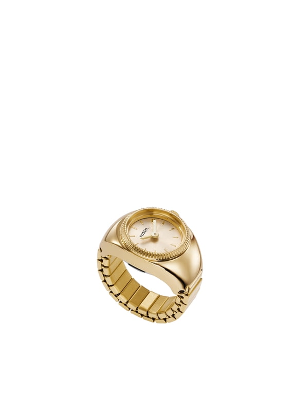Women's Watch Ring 15mm Two-Hand, Gold-Tone Stainless Steel Watch