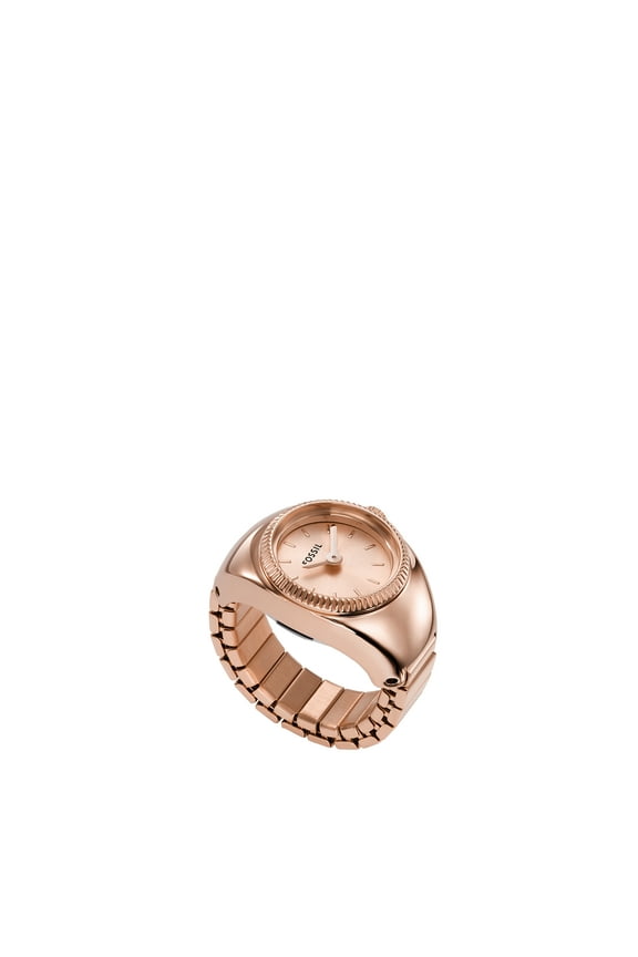 Women's Watch Ring Two-Hand, Rose Gold-Tone Stainless Steel Watch
