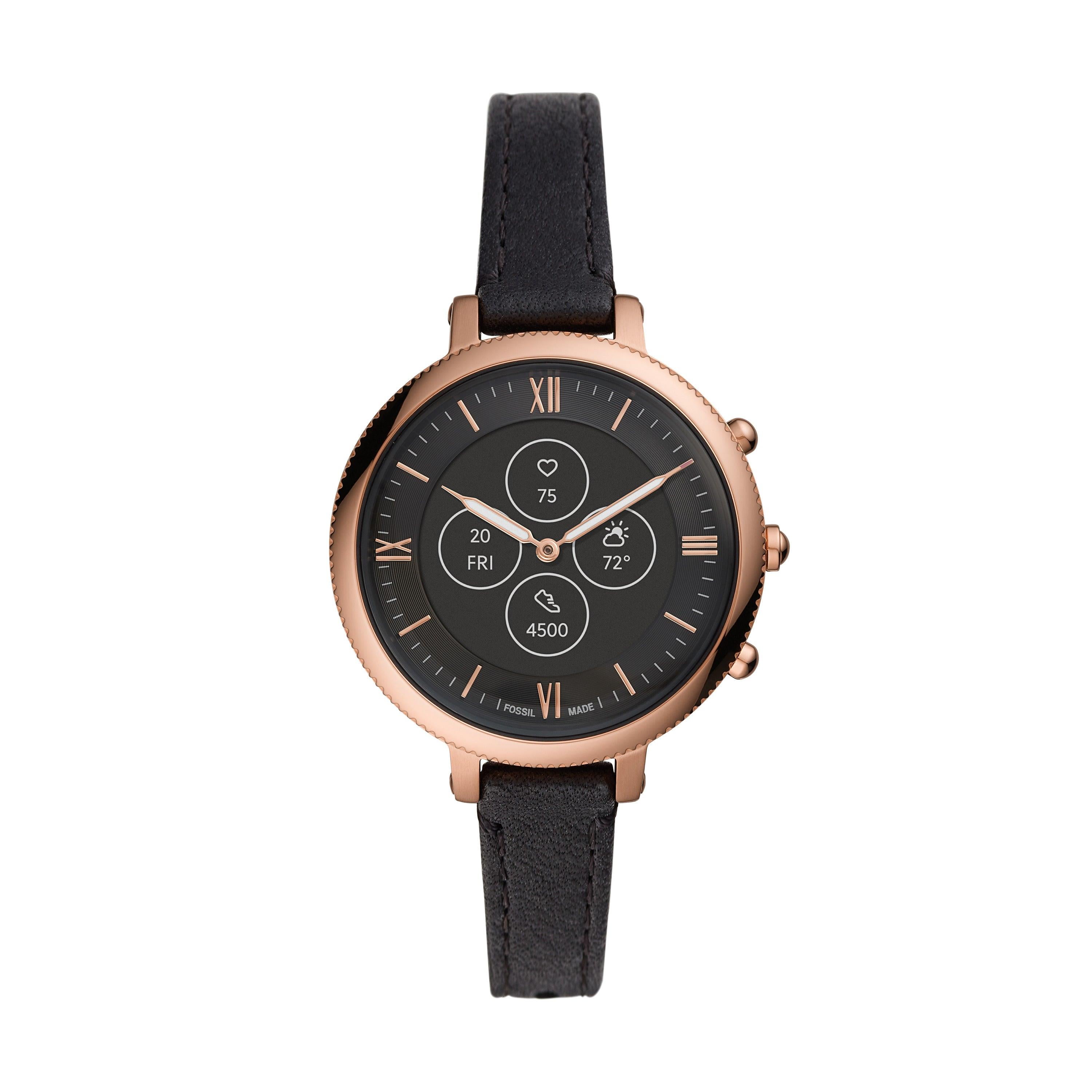Fossil Women's 38mm Monroe Stainless Steel and Leather Fossil Women's 38mm Monroe Stainless Steel and Leather