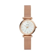 Fossil Carlie Mini Womens Three-Hand, Rose Gold-Tone Stainless Steel Watch
