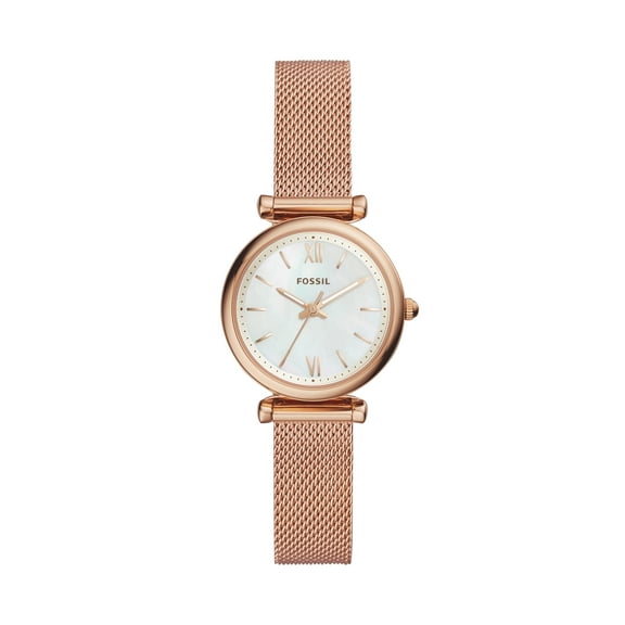 Fossil Carlie Mini Women's Three-Hand, Rose Gold-Tone Stainless Steel Watch