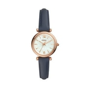 Fossil Womens Carlie Mini Three-Hand, Rose Gold-Tone Stainless Steel Watch