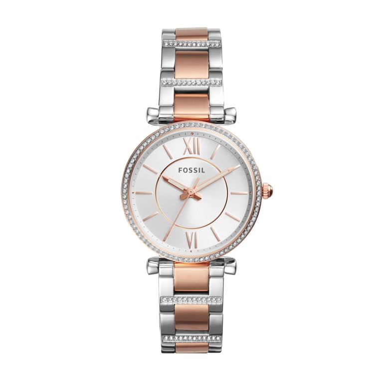 Fossil Two-Tone Silver and Rose Gold Watch Fossil Riley Multifunction Rose Gold Dial Two Tone Steel  main image 4
