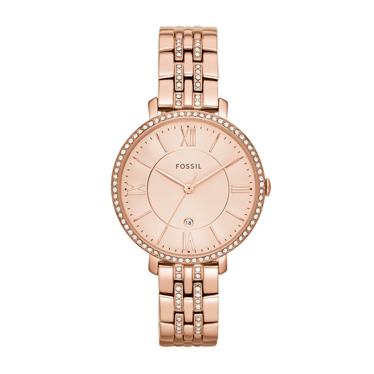 Fossil Women's Wristwatch, Jacqueline Rose Gold Dial