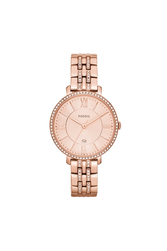 Jacqueline Women's Three-Hand Day-Date, Rose Gold-Tone Stainless Steel Watch