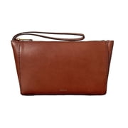 Fossil Womens Jori Small Leather Wristlet Pouch Wallet Brown
