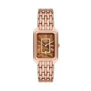 Fossil Womens Raquel 26mm Three-Hand Date, Rose Gold-Tone Stainless Steel Watch