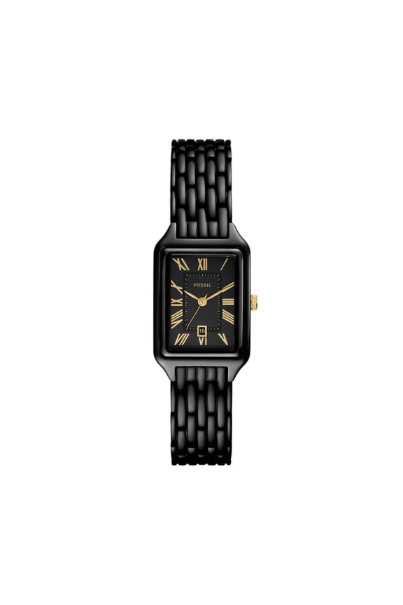 Women's Raquel Three-Hand Date, Black Stainless Steel Watch