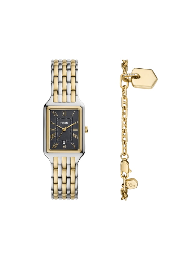Women's Raquel Three-Hand Date, Stainless Steel Watch and Bracelet Set