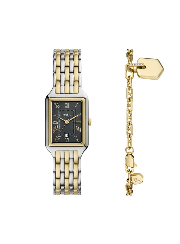 Women's Raquel Three-Hand Date, Stainless Steel Watch and Bracelet Set