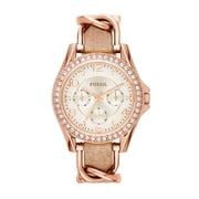 Fossil Womens Riley Multifunction, Rose Gold-Tone Stainless Steel Watch