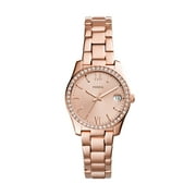 Fossil Womens Scarlette 33mm Three-Hand, Rose Gold-Tone Stainless Steel Watch