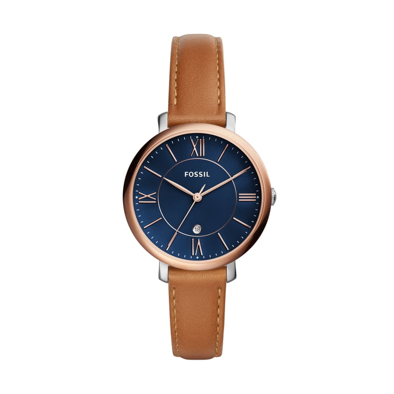 Fossil Womens Jacqueline Three-Hand Quartz Stainless Steel Leather Watch - Navy Jacqueline Three Hand Navy Leather Watch main image 4