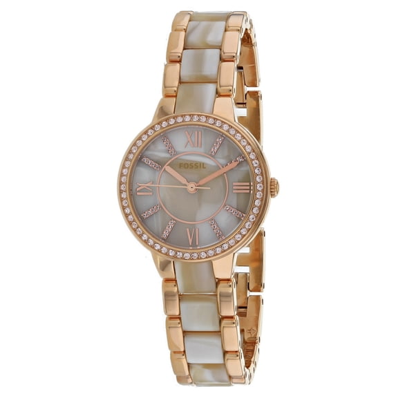 Fossil Women's Virginia Three-Hand Day-Date, Rose Gold-Tone Stainless Steel Watch, ES3716