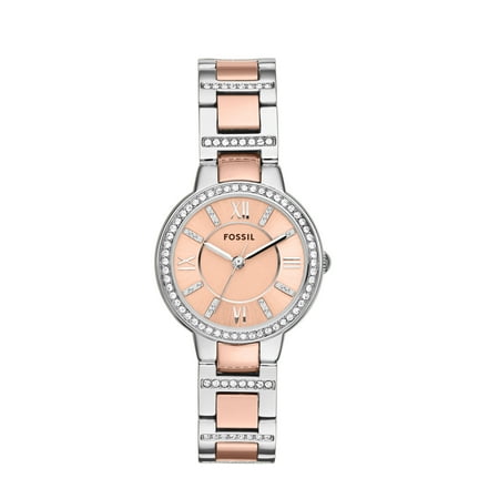 Fossil Women's Virginia 30mm Three-Hand Day-Date, Stainless Steel Watch