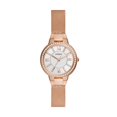 thumbnail image 1 of Fossil Women's Virginia Three-Hand Rose Gold-Tone Stainless Steel Mesh Watch, 1 of 6