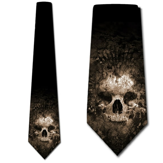 Fossilized Skull Necktie Mens Tie by Three Rooker
