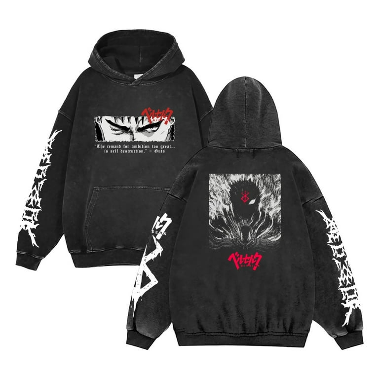 Fosskos Berserk Manga Hoodie Adult Skull Knight Print Hoodies Men Women Long Sleeve Pullover Drawstring Sweatshirt Oversize Walmart
