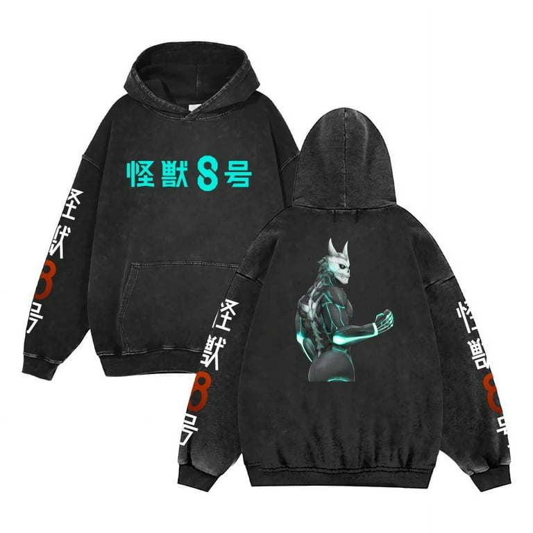 Fosskos Kaiju No.Eight Hoodie Unisex Drawstring Long Sleeve