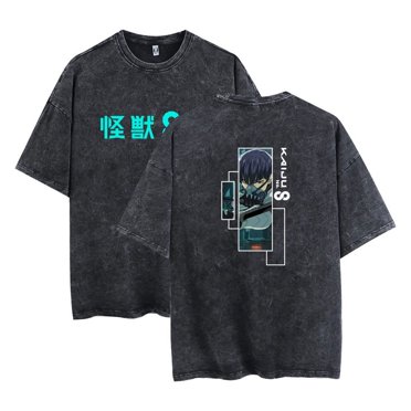 Fosskos New Anime Merch Kaiju No.Eight T-Shirt Unisex Short Sleeve Crew Neck 100% Cotton Tee Cosplay