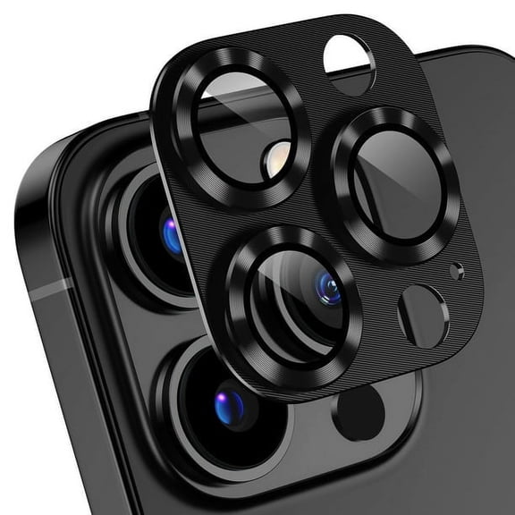 Fostbeen Camera Lens Protector Compatible with iPhone 14 Pro/ 14 Pro Max, 9H Tempered Glass Screen Protector, Metal Protective Lens Cover for iPhone 14 Pro/ iPhone 14 Pro Max - Black