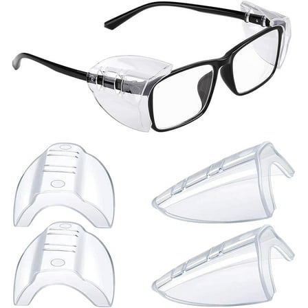 Fostbeen Safety Glasses Side Shields for Prescription Glasses, Slip on Clear Eye Glasses, Fits Small to Large Eyeglasses