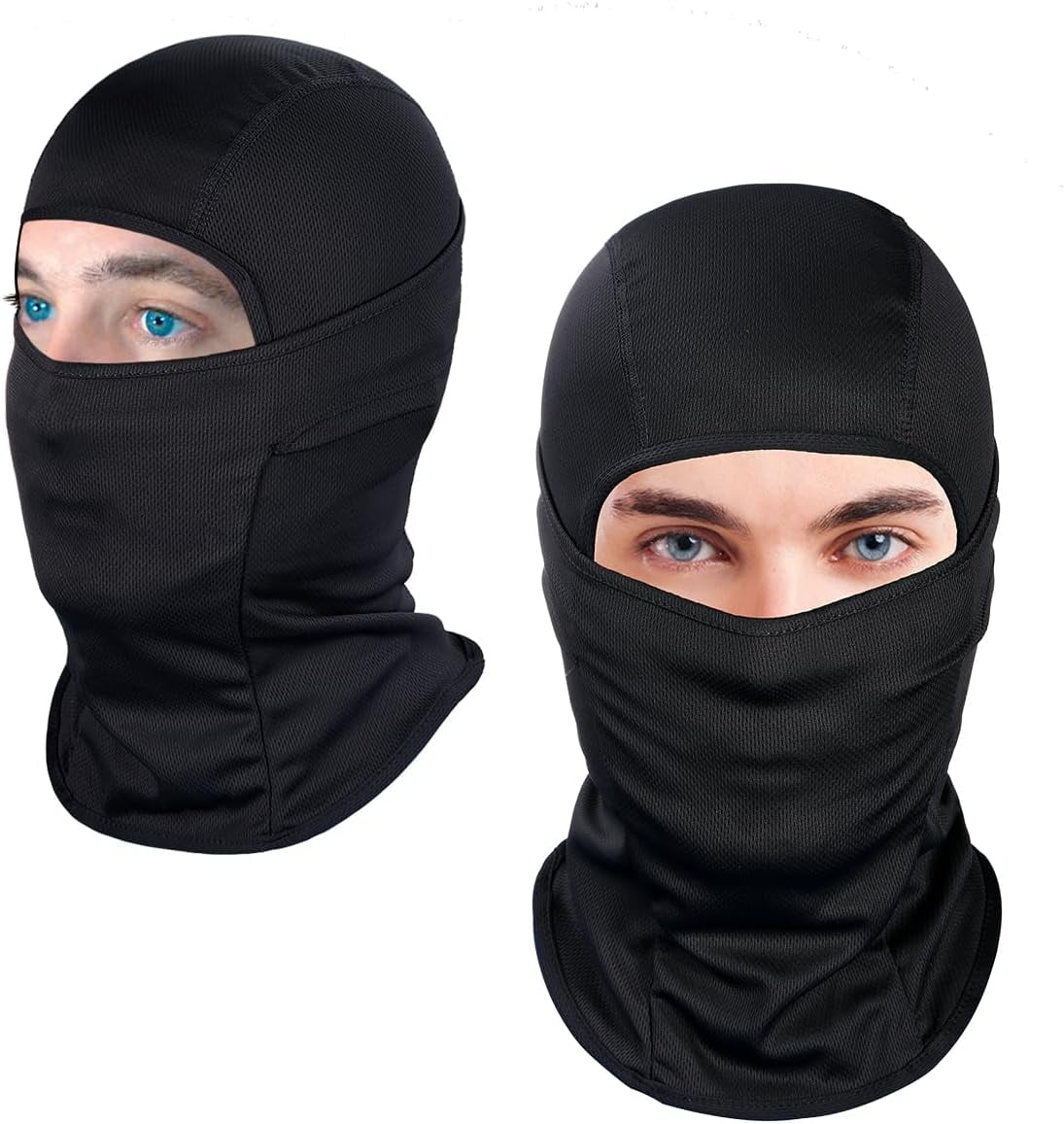 SEFIRST 2 Pièces Cagoule Masque de Ski, Cagoules Moto, Protection UV Balaclava, écharpe, Masque intégral pour Cyclisme Snowboard Sports, Ski Masques Respirant pour Hommes et Femmes, Noir