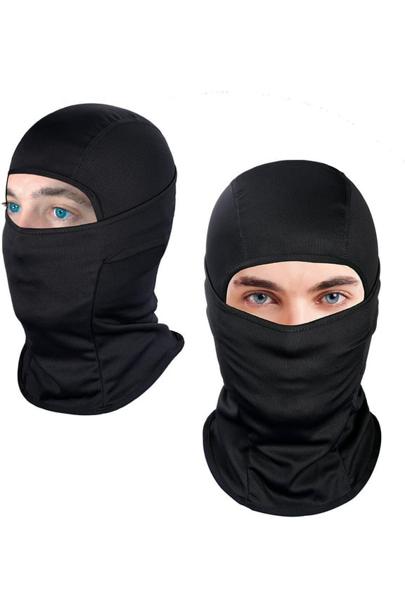 Ski Mask for Men Women, Balaclava Face Mask, Shiesty Mask UV Protector Lightweight for Motorcycle Snowboard-Black(2 Pack)