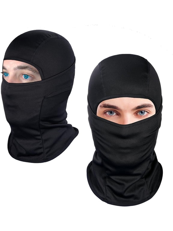 Ski Mask for Men Women, Balaclava Face Mask, Shiesty Mask UV Protector Lightweight for Motorcycle Snowboard-Black(2 Pack)
