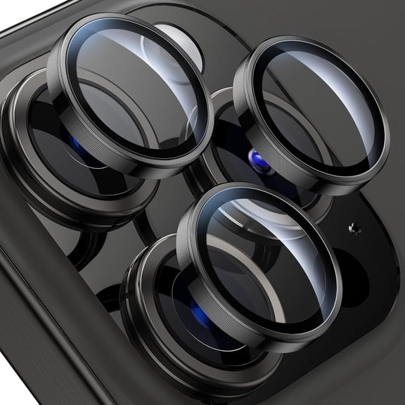 Fostbeen for iPhone 15 Pro/iPhone 15 Pro Max Camera Lens Protector,[Keep Original Shooting] Shatterproof 9H Tempered Glass Camera Screen Protector Metal Ring Cover Film Accessories