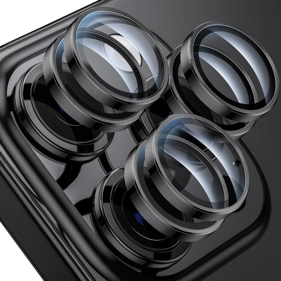 Fostbeen for iPhone 15 Pro/iPhone 15 Pro Max Camera Lens Protector,[Keep Original Shooting] Shatterproof 9H Tempered Glass Camera Screen Protector Metal Ring Cover Film Accessories
