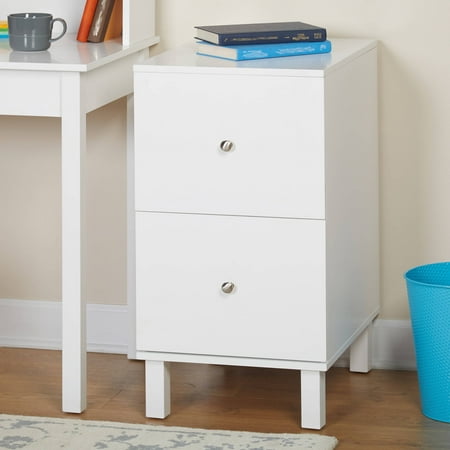 Foster 2 Drawer Vertical Wood File Cabinet, White