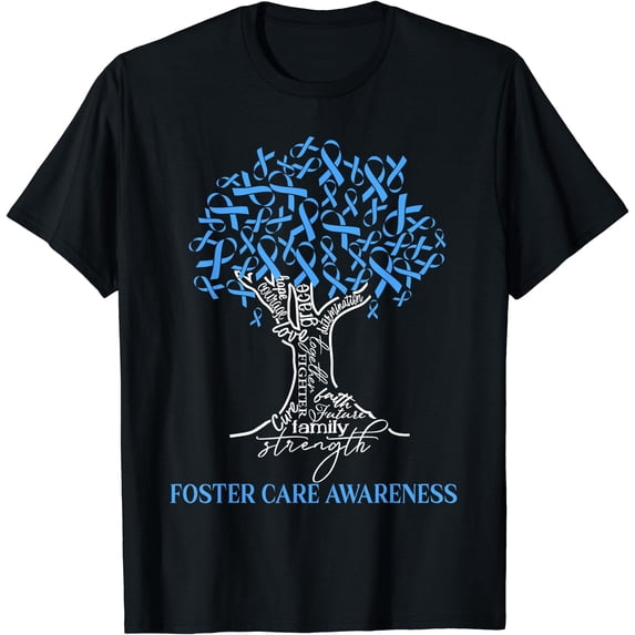 Foster Care Awareness Tree Ribbon Blue T-Shirt - Walmart.com