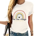 thumbnail image 1 of Foster Care Parents Be The Village Rainbow Adoptio Fashionable Womens Tops with Eye-Catching Prints, 1 of 3