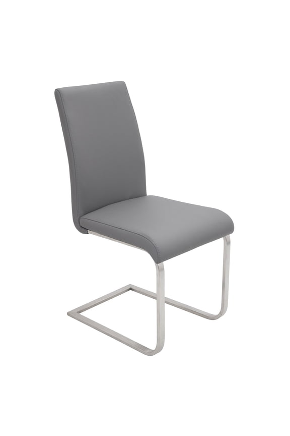 Foster Contemporary Dining Chair in Grey Faux Leather by LumiSource - Set of 2