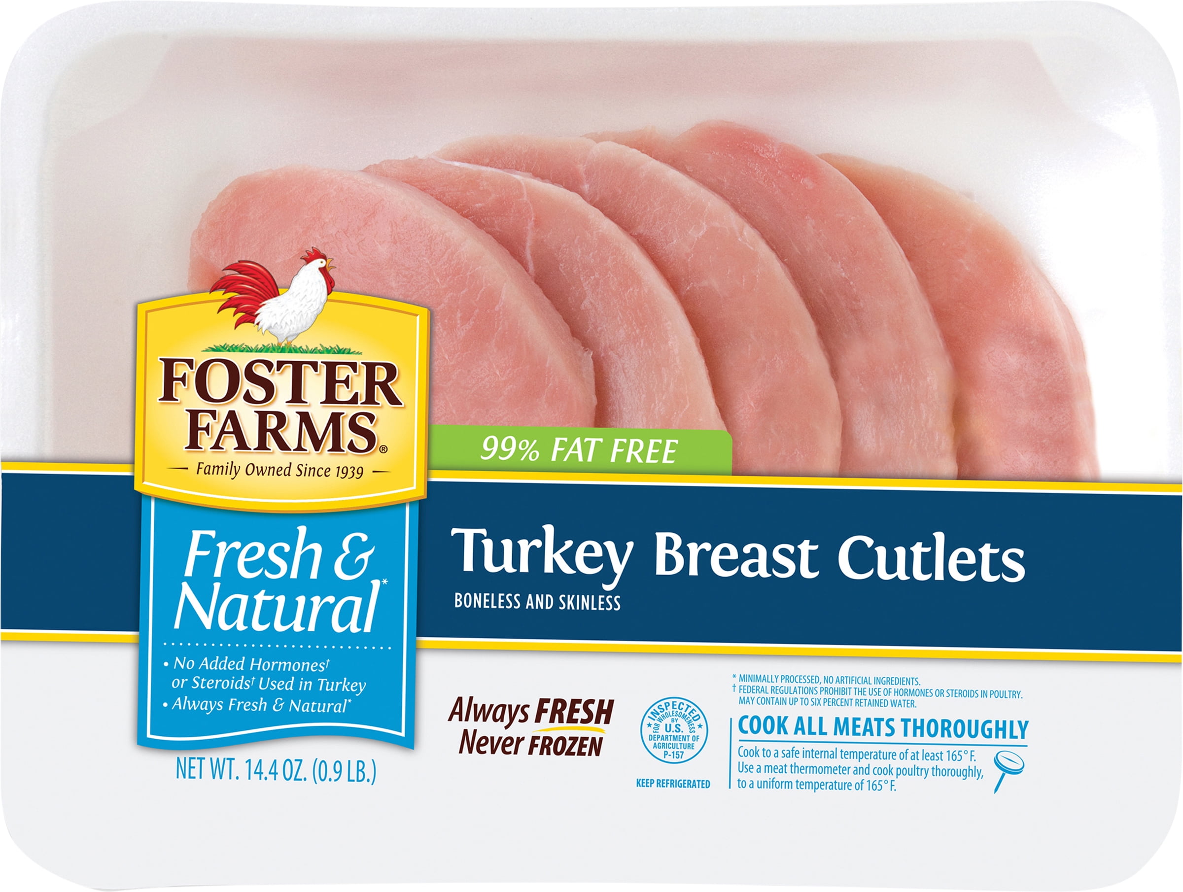 Foster Farms Boneless Skinless Turkey Breast Cutlets, 14.4 oz
