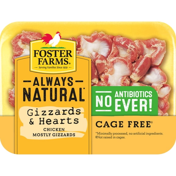 Foster Farms Fresh & Natural Cage Free Chicken Gizzards & Hearts, 0.85-1.35 lb
